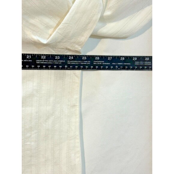 Orvis Ivory Striped Semi Sheer Blouse, Size XL - Picture 10 of 11